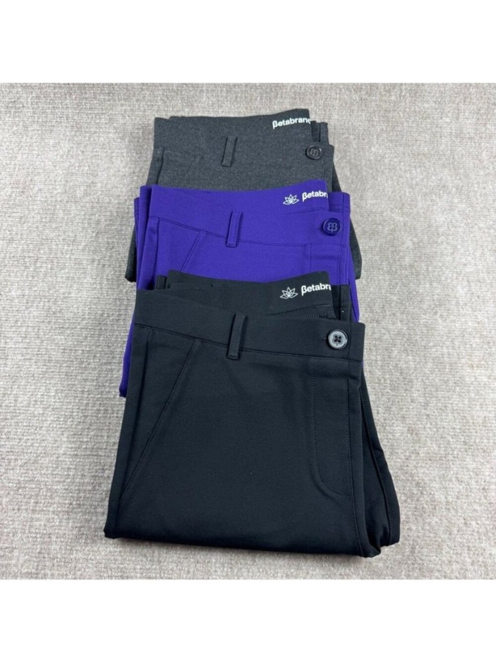 Betabrand 3 Pair Lot Large Petite Pull-On Dress Pant Yoga Pants Teacher Office